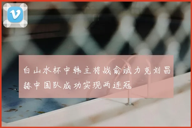 白山水杯中韩主将战俞斌力克刘昌赫中国队成功实现两连冠